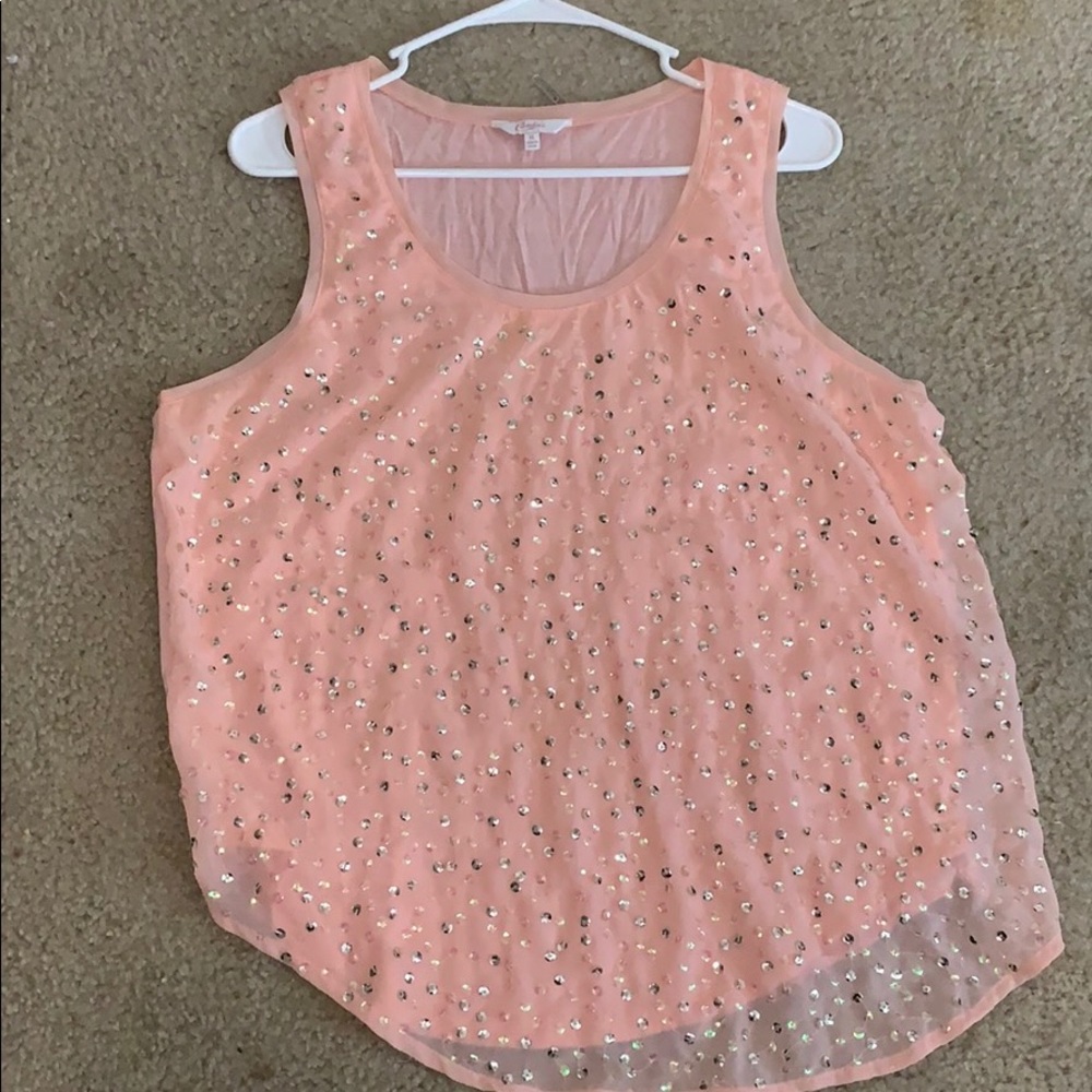 PINK EMBEZZLED CANDIES TANK TOP